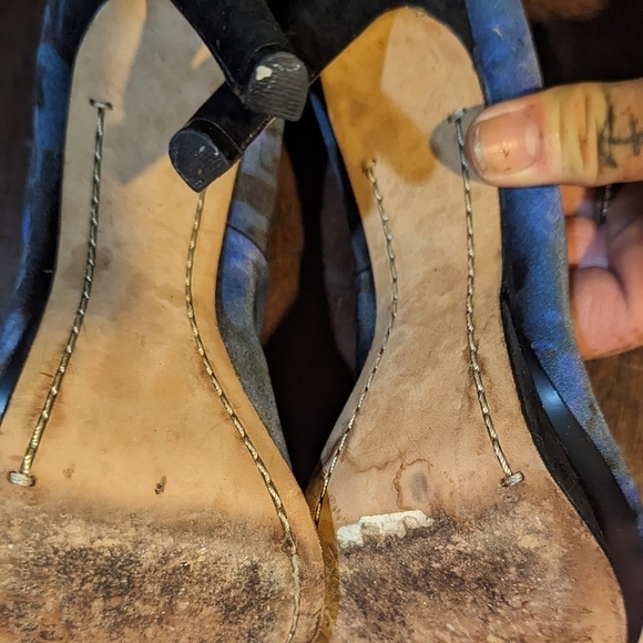 Sam Edelman Ulysa Platform Pump Heels In Midnight Blue Purple Green Size 6.5 - Picture 2 of 8